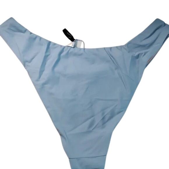 NWT J Crew Curved Waist Cheeky Bikini Bottom SPF 50 High Cut Leg S Mist Blue - Picture 13 of 14